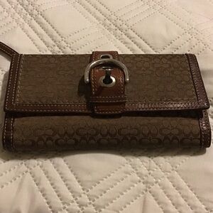 Vintage Coach Monogram Wallet with Silver Buckle